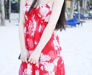 MyGirl美媛馆 – 红裙写真，Ellie艾栗栗在流动的色彩里，有种说不出的嫣然